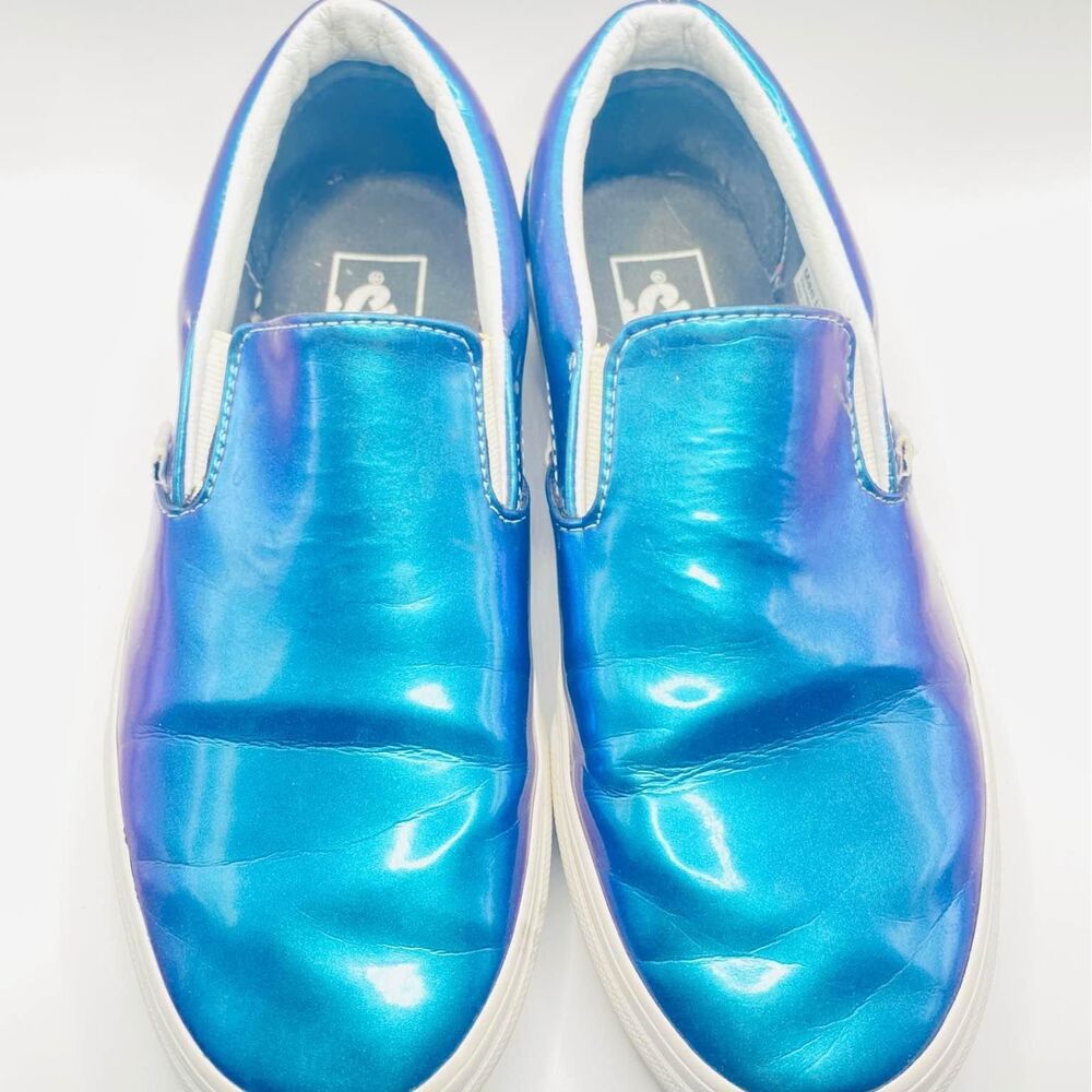 VANS OFF THE WALL Asher Patent Leather Iridescent  Duochrome Skate Vegan 5.5M 7W
